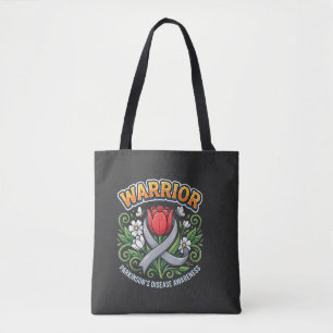 Parkinson's Disease Awareness Warrior Red Tulip Tote Bag