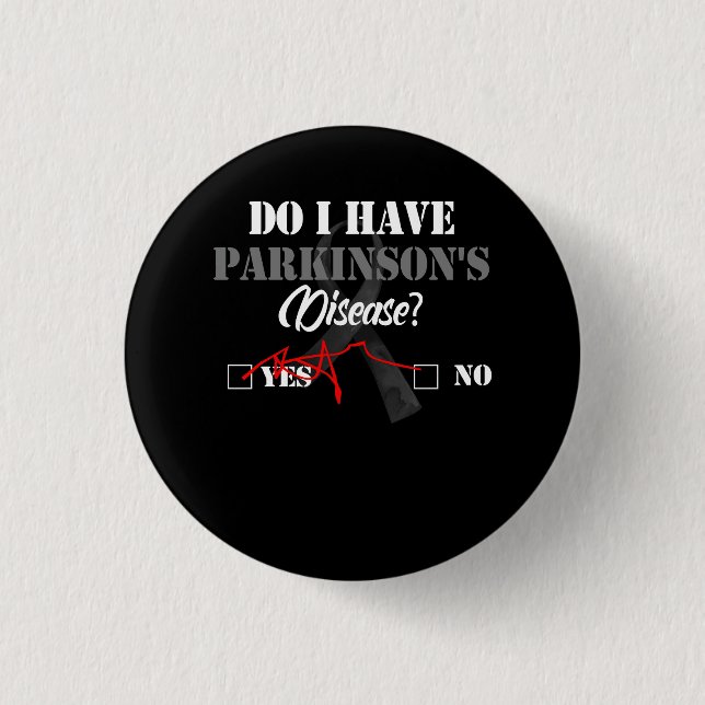 Parkinsons Disease Awareness Yes No Warrior Surviv 3 Cm Round Badge (Front)