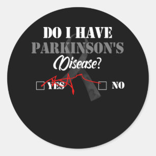 Parkinsons Disease Awareness Yes No Warrior Surviv Classic Round Sticker