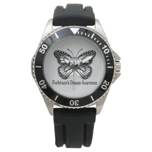 Parkinson's Disease Butterfly Awareness Ribbon Watch