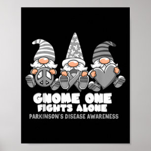 Parkinsons Disease Gnome Wearing A Fight Alone Poster