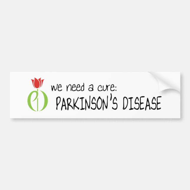 parkinson's disease, parkinsons disease, tulip bumper sticker (Front)