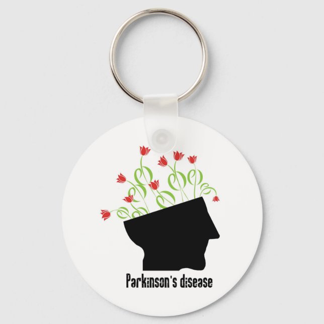 parkinson's disease, parkinsons disease, tulip key ring (Front)