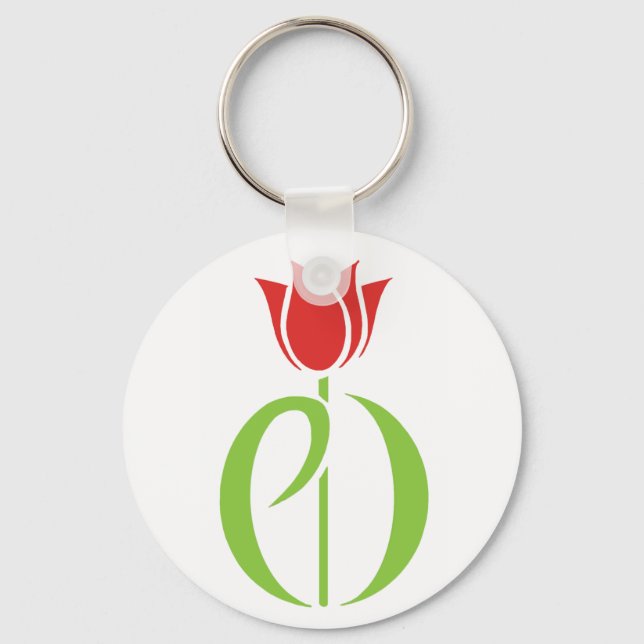 parkinson's disease, parkinsons disease, tulip, pd key ring (Front)