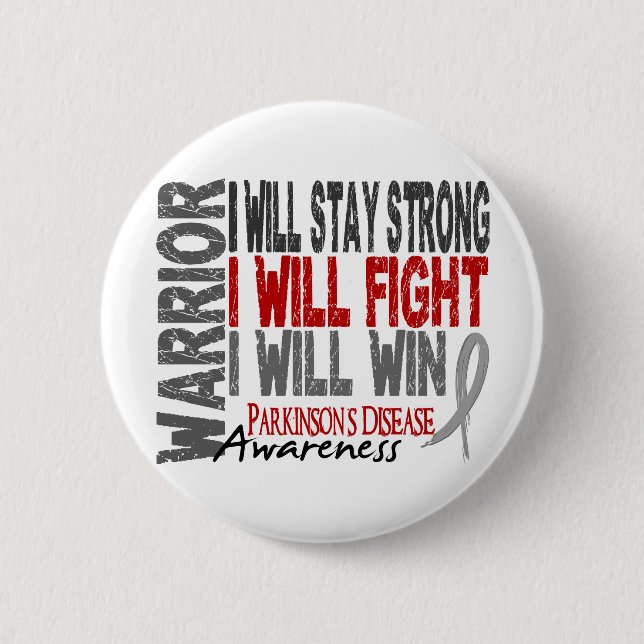 Parkinson's Disease Warrior 6 Cm Round Badge (Front)