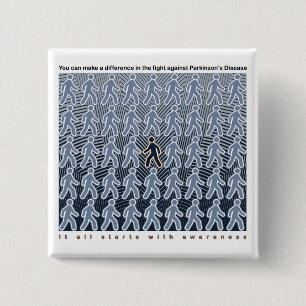 Parkinsons Fight Starts with Awareness 15 Cm Square Badge