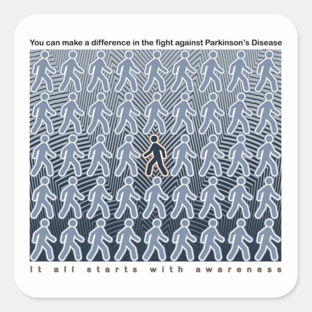Parkinsons Fight Starts with Awareness Square Sticker (Front)