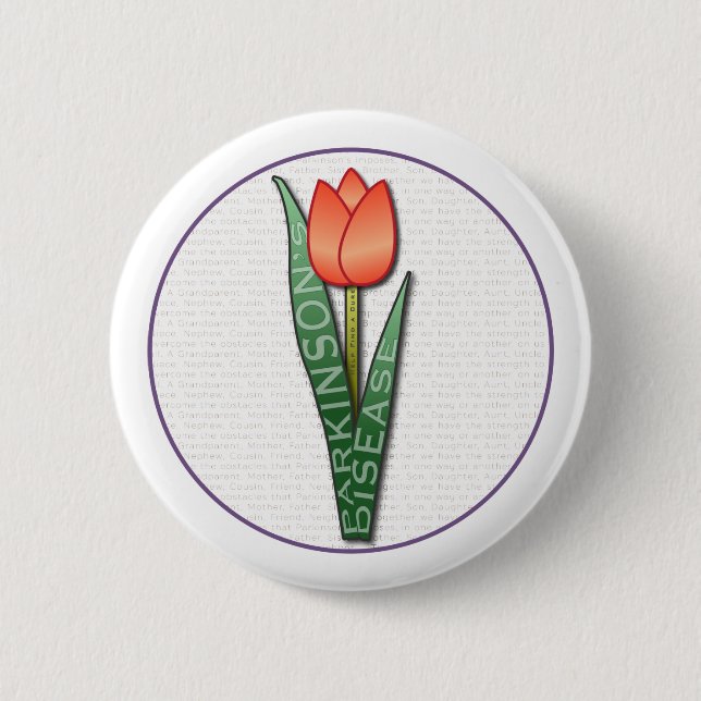 Parkinsons Help Find a Cure Tulip 6 Cm Round Badge (Front)