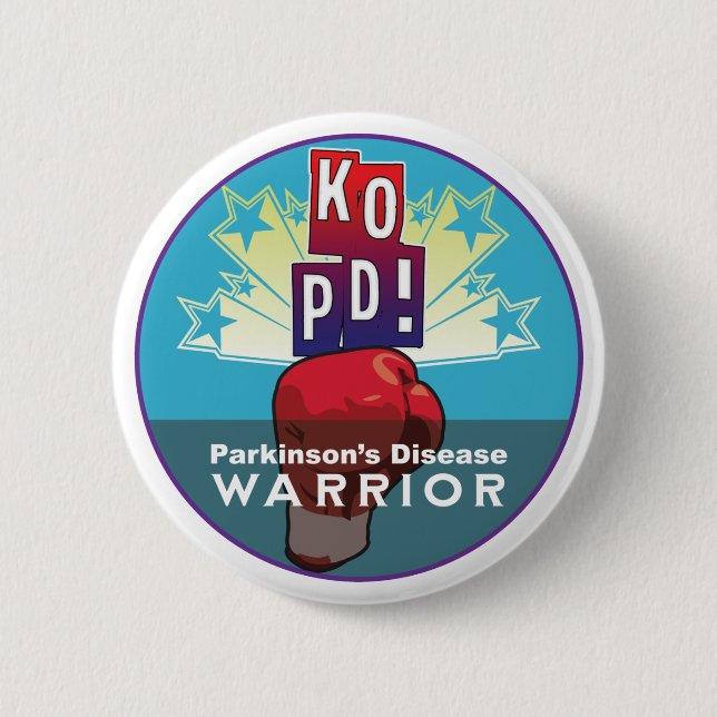 Parkinson's KO Warrior 6 Cm Round Badge (Front)