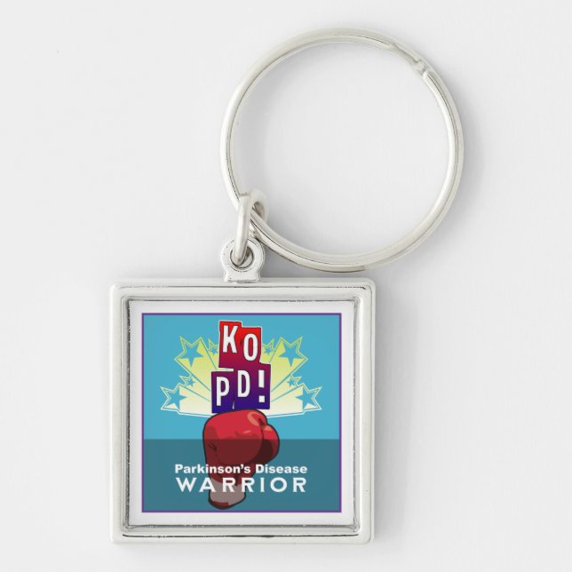 Parkinson's KO Warrior sq Key Ring (Front)