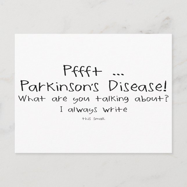 Parkinsons Small Writing Postcard (Front)