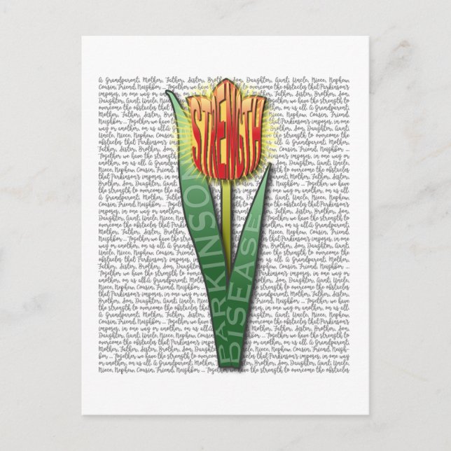 Parkinsons Strength Burst Tulip RednYellow Postcard (Front)