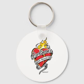 Parkinson's Tattoo Heart Key Ring