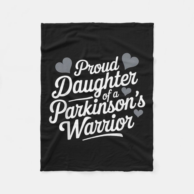 Parkinsons Warrior Proud Daughter Support Fleece Blanket (Front)