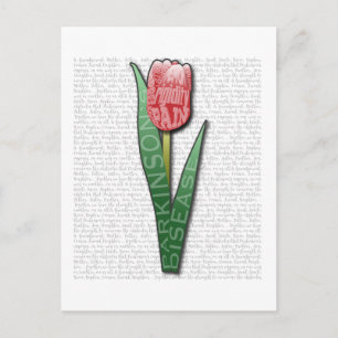 Parkinsons Worded Tulip, Affected & Strength Quote Postcard