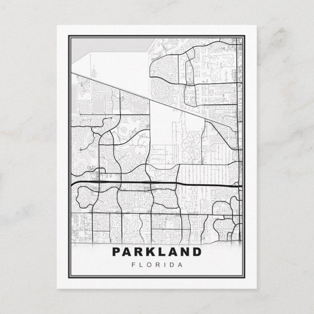 Parkland Map Holiday Postcard (Front)