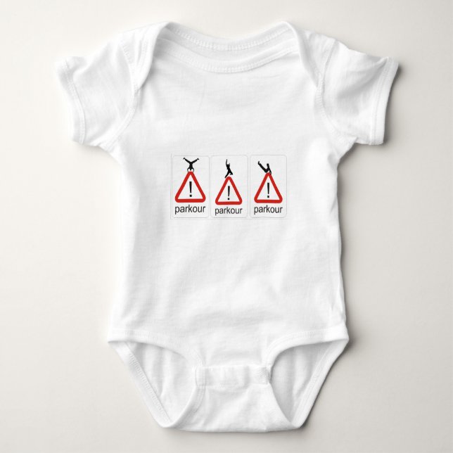 parkour awesomenesss baby bodysuit (Front)