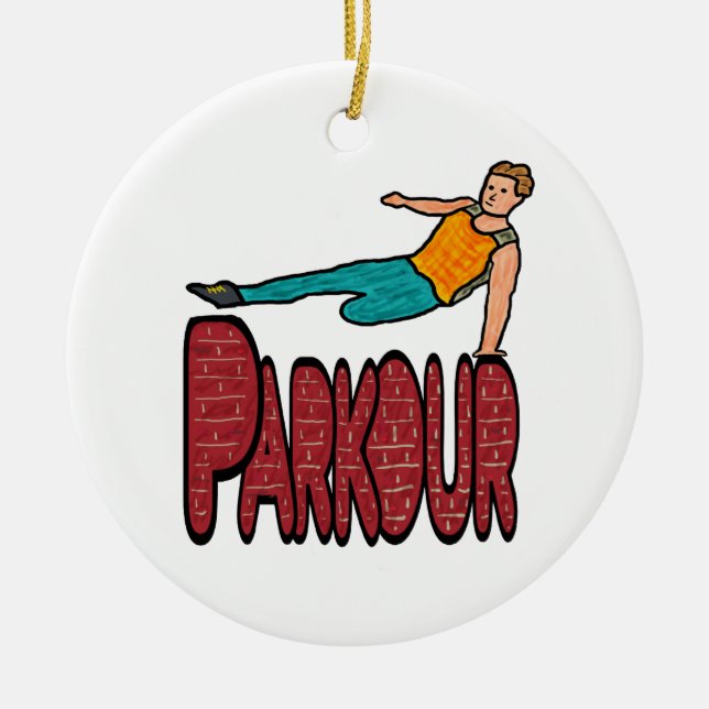 Parkour Ceramic Tree Decoration (Front)