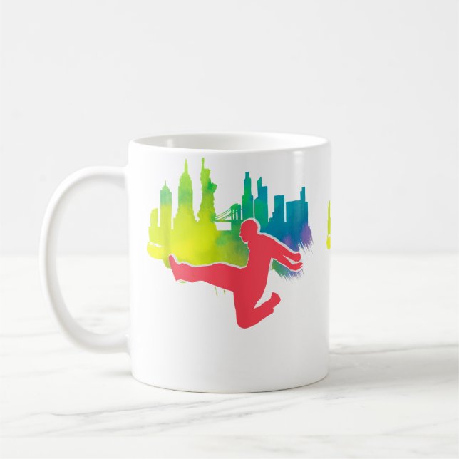 Parkour City Sunset Parkour Freerunning Coffee Mug (Left)