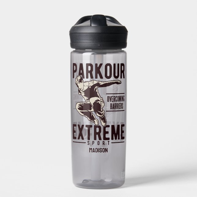 PARKOUR custom name Water Bottle (Front)