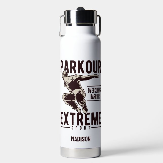 PARKOUR custom name Water Bottle (Front)