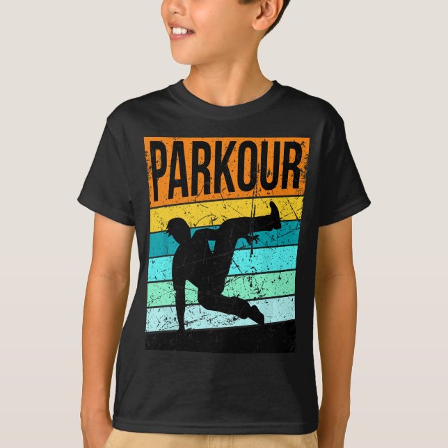 Parkour   For Boys Girls Gear Jump Party T-Shirt (Front)