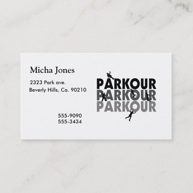 Parkour Free Running Business Card (Front)