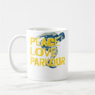 Parkour Free Running Traceur Vintage Peace Love Pa Coffee Mug