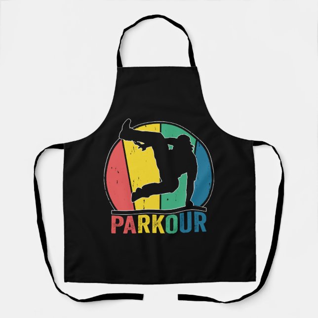 Parkour Free Running Training Traceur Retro  Apron (Front)
