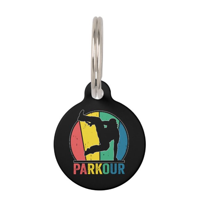 Parkour Free Running Training Traceur Retro  Pet Tag (Front)