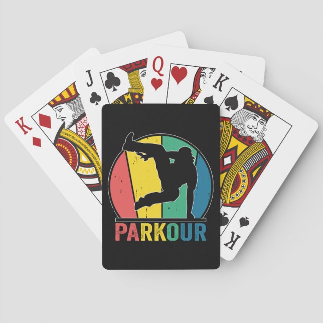 Parkour Free Running Training Traceur Retro  Playing Cards (Back)
