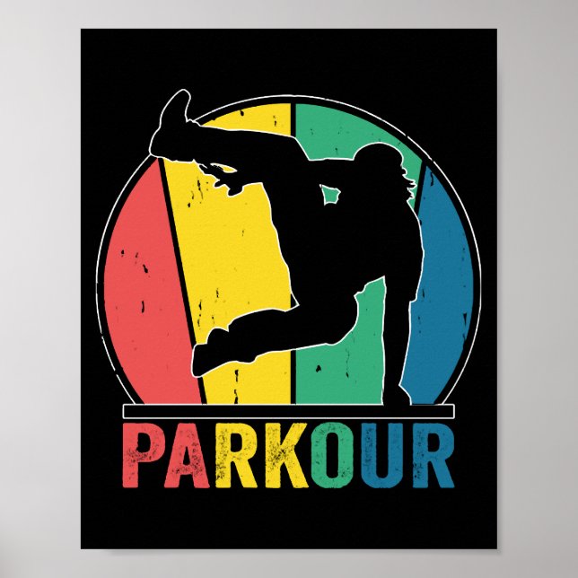 Parkour Free Running Training Traceur Retro  Poster (Front)