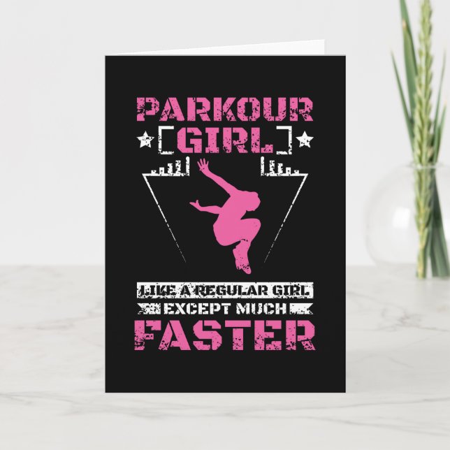 Parkour Freerunning Girl Card (Front)
