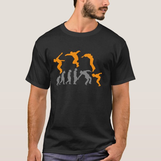 Parkour gym Evolution running Runner obstacle cour T-Shirt (Front)