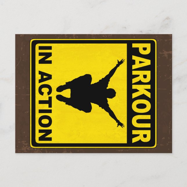 Parkour In Action Signboard Postcard (Front)