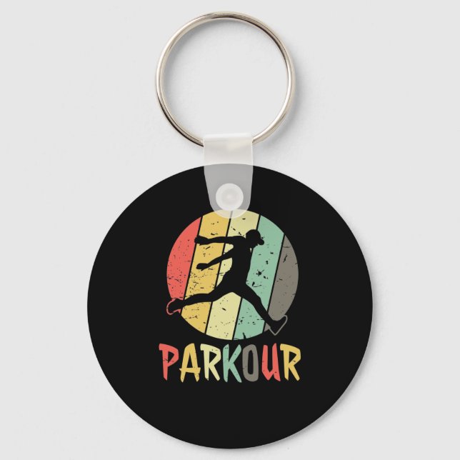 Parkour Logo in Retro Farben Key Ring (Front)