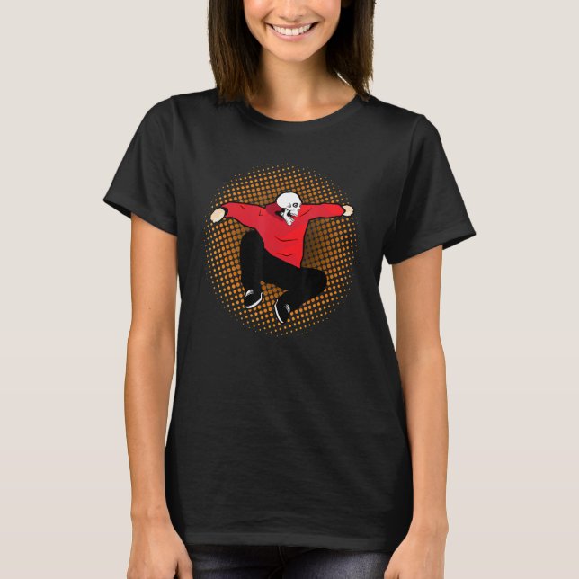 Parkour Mode Freerunner Jumping Traceur Skull On R T-Shirt (Front)