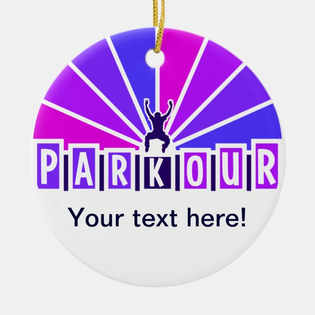 PARKOUR ornament, customize Ceramic Tree Decoration (Front)