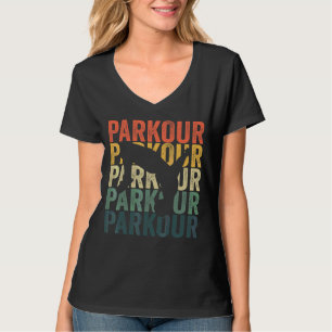 Parkour Retro Silhouette Vintage Style Design T-Shirt
