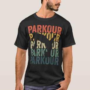 Parkour Retro Silhouette Vintage Style Design T-Shirt