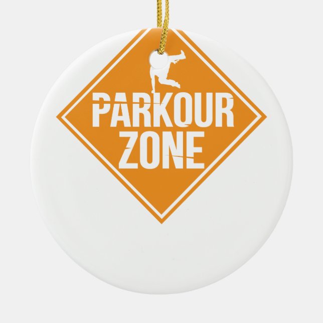 Parkour Runaway Extreme Sports Stunt Free Running Ceramic Tree Decoration (Front)