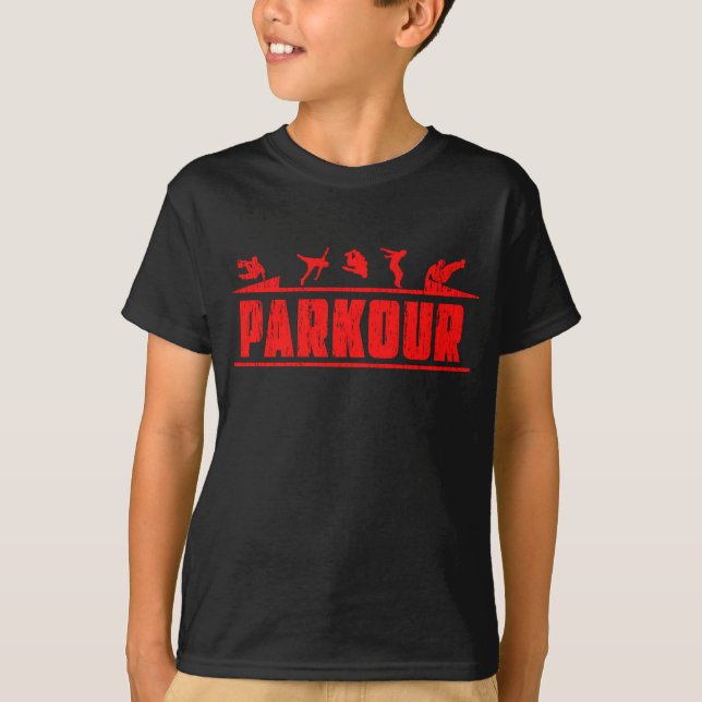 Parkour Runaway Extreme Sports Stunt Free Running T-Shirt (Front)