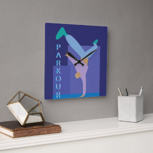 Parkour Square Wall Clock