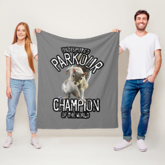 Parkour Squirrel - funny freerunning Fleece Blanket