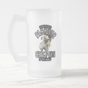 Parkour Squirrel - funny freerunning Frosted Glass Beer Mug