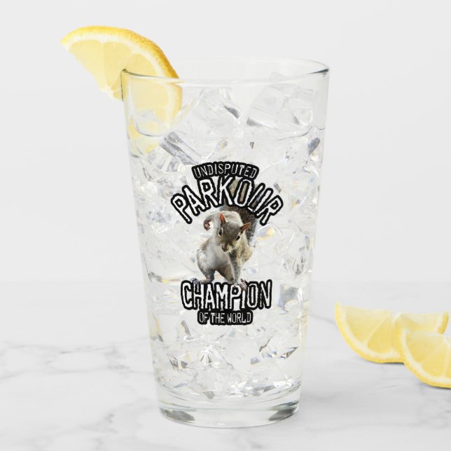 Parkour Squirrel - funny freerunning Glass (Front Ice)