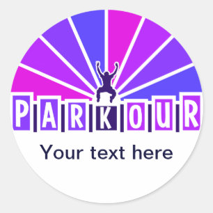 PARKOUR stickers, customize Classic Round Sticker