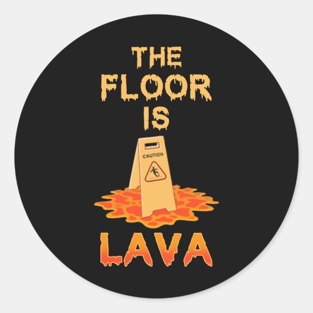 Parkour The Floor is Lava Classic Round Sticker (Front)