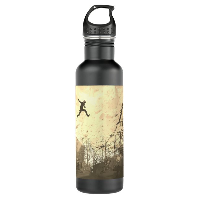 Parkour Urban Free Running Free Styling Art Sepia 710 Ml Water Bottle (Front)