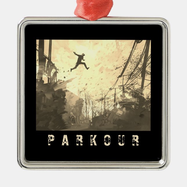 Parkour Urban Free Running Free Styling Art Sepia Metal Tree Decoration (Front)